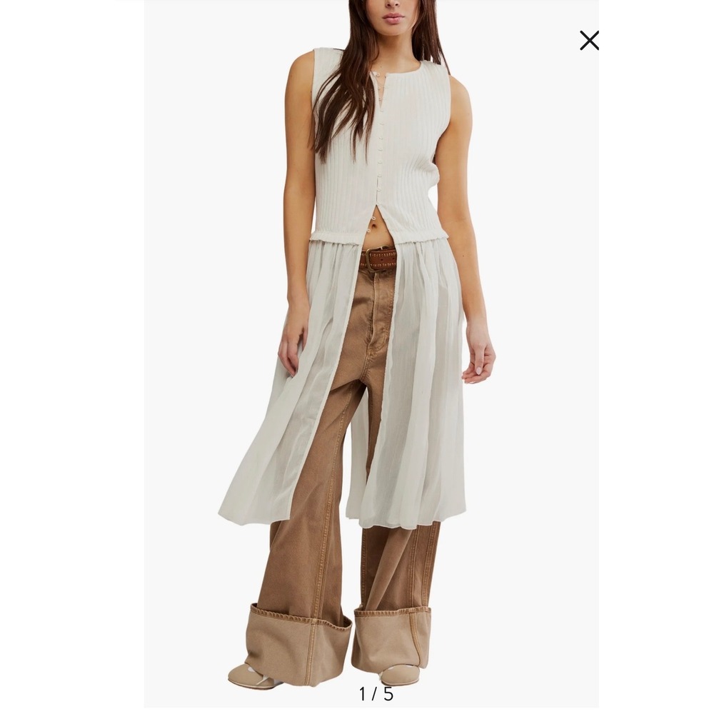 Free People NWT Twice As Nice Sleeveless Maxi Top White Medium